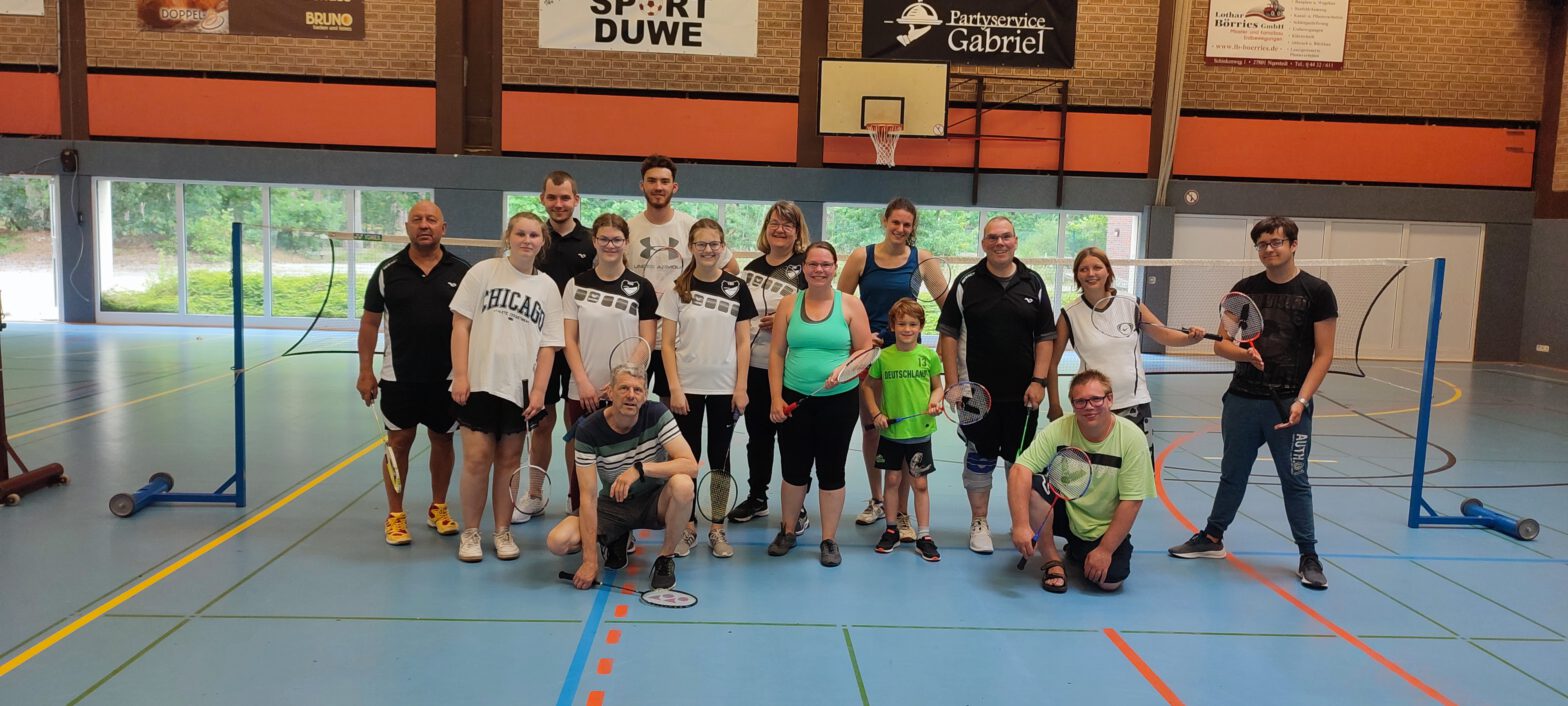 Gruppe vom Badminton-Aktionstag