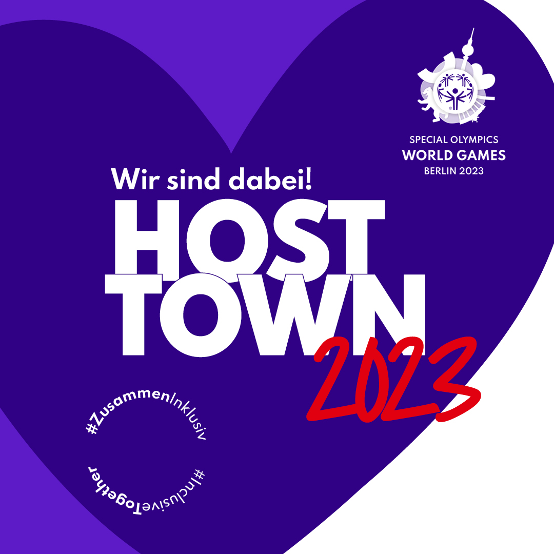 Schriftzug: Wir sind dabei! Host Town 2023